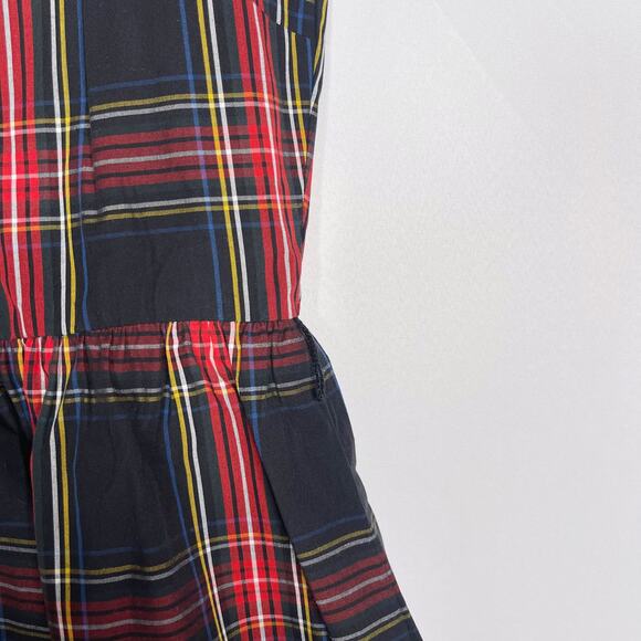 J Crew Crewcuts 14 Black Red Tartan Plaid Fit and Flare Holiday Dress Sleeveless - Picture 6 of 11